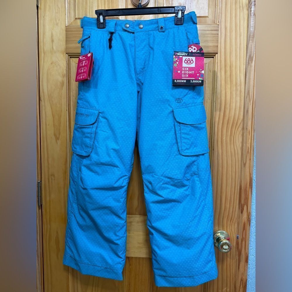 NWT 686 turquoise girls size L Smarty skin and snow pants